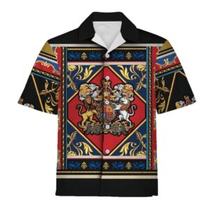 Coat of Arms Yellow Lion Polo and Hawaiian Shirt | Lumi