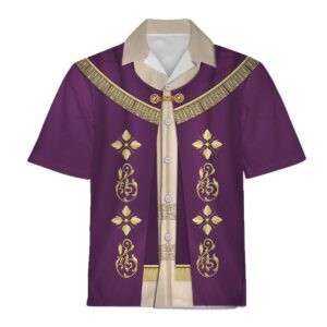 Pope Francis Purple Robe Liturgical Vestment Christianity Hawaiian Shirt | Lumi